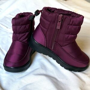 Kids Iridescent Dark Purple Winter Snow Boots (Toddler 7)